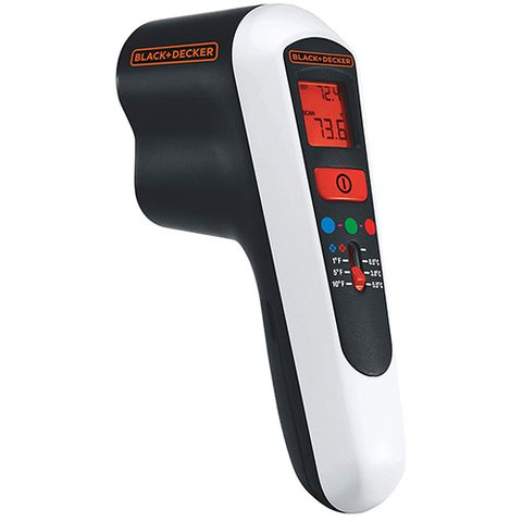 <p><strong data-redactor-tag="strong"><em data-redactor-tag="em">from $27&nbsp;</em></strong><a href="https://www.amazon.com/Black-Decker-TLD100-Thermal-Detector/dp/B0044R87BE?tag=bp_links-20" target="_blank" class="slide-buy--button" data-tracking-id="recirc-text-link">BUY NOW</a><span class="redactor-invisible-space" data-verified="redactor" data-redactor-tag="span" data-redactor-class="redactor-invisible-space"></span>
</p><p>If you're looking for an inexpensive tool for finding and fixing thermal leaks&nbsp;and reducing your home's energy consumption,&nbsp;this tool from Black &amp; Decker is a must-buy.<span class="redactor-invisible-space" data-verified="redactor" data-redactor-tag="span" data-redactor-class="redactor-invisible-space">&nbsp;</span>
</p><p><span class="redactor-invisible-space" data-verified="redactor" data-redactor-tag="span" data-redactor-class="redactor-invisible-space">It's equipped with a bright and easy-to-read display that can switch between degrees Fahrenheit or Celsius. All you really need to do is point and shoot it at the surface that you want to take the reading of after setting temperature parameters. If the light shines green, the object is the right temperature, but if it's red,&nbsp;it's warmer than the benchmark you sent.<br><br><br><br>
	<span class="redactor-invisible-space" data-verified="redactor" data-redactor-tag="span" data-redactor-class="redactor-invisible-space"></span>Blue means the temperature is lower than your parameters. While this thermal leak detector isn't technically an infrared camera, its information is still useful. Not to mention,&nbsp;it's easy to use and much more affordable.</span><br></p>
