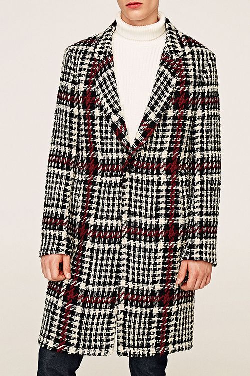 checked coat mens