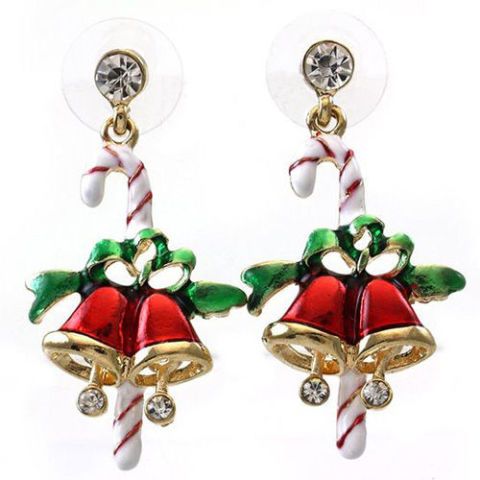 candy cane christmas earrings