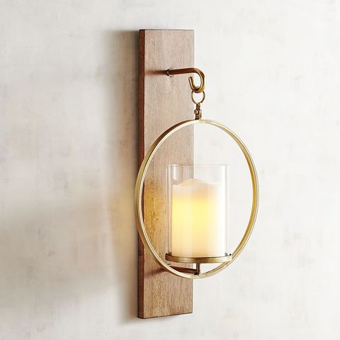 Pier 1 Imports Wooden Plank Candle Holder Wall Sconce