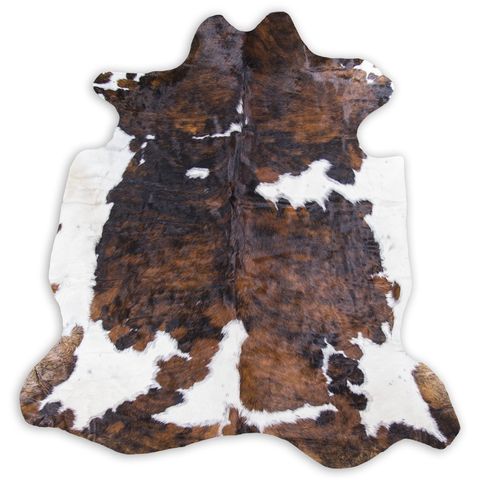 Faux cowhide rug brown and white