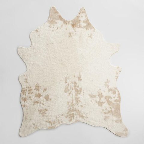 World Market Ivory Printed Faux Cowhide Area Rug