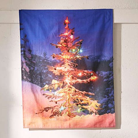 Urban Outfitters Snowy Holiday Tree Tapestry