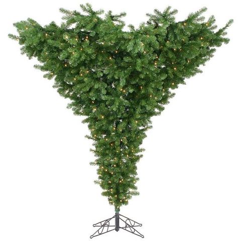 Vickerman Upside Down 7.5' Green Artificial Christmas Tree