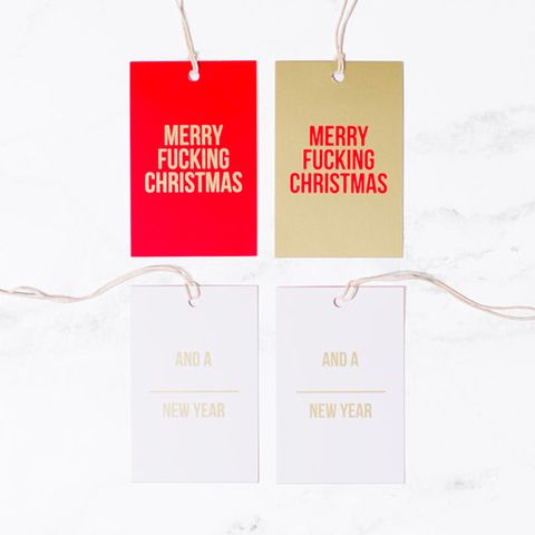 merry fucking christmas gift wrap tags