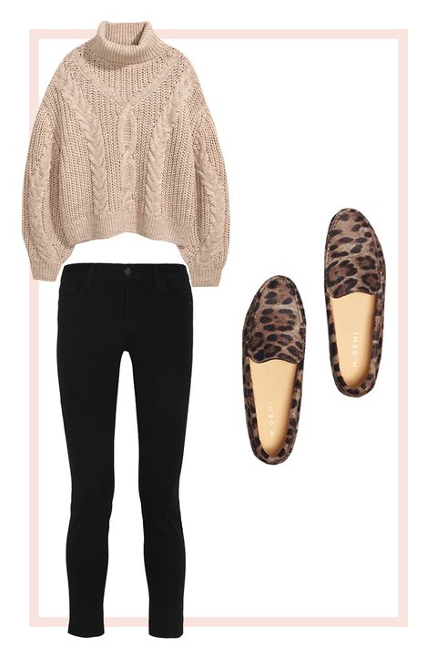 Neutral Sweater and Leopard-Print Shoes