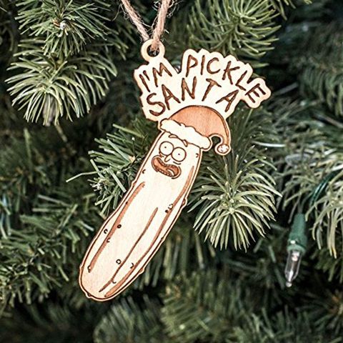 pickle rick santa ornament