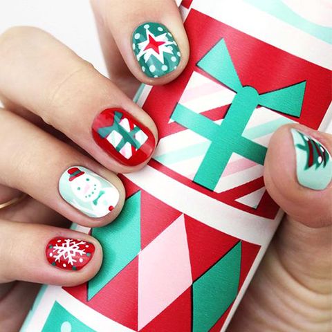 nail holiday wrapping paper