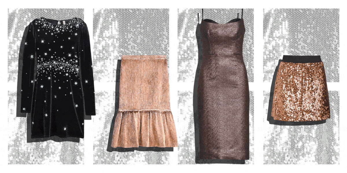 metallic outfits dresses skirts
