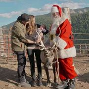 Santa Claus lives on a reindeer farm, Laughing Valley Ranch, in Colorado
