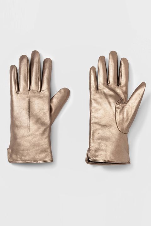target gold leather gloves