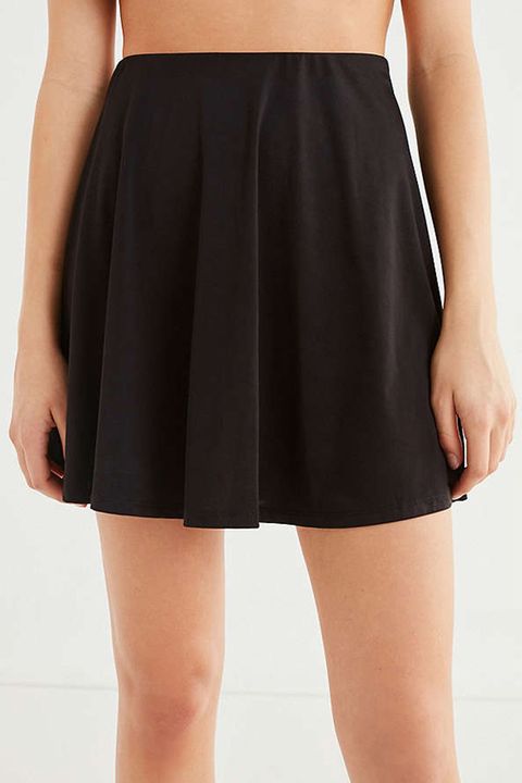 black a-line mini skirt