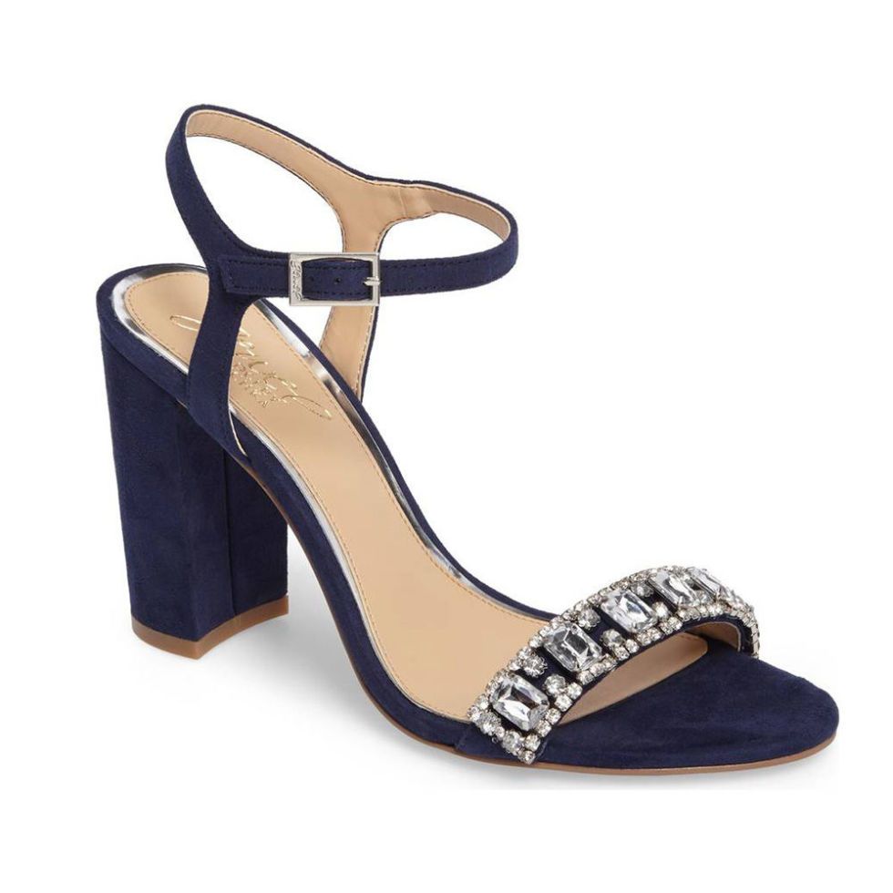 block heel blue wedding shoes