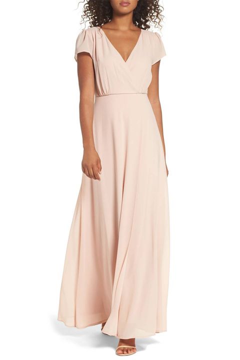 lulus lace up back blush gown