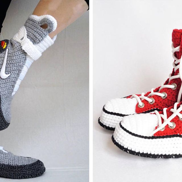 These Knitted Slippers Look Exactly Like Nike and Converse Sneakers ...