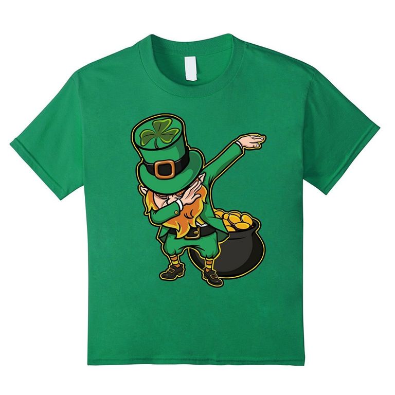 Kids St Patricks Day t-shirt with rainbow, clover and smiley face design