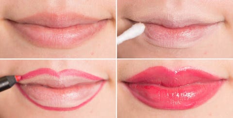 Risultati immagini per Applicare il rossetto oltre il contorno delle labbra per renderle più grandi