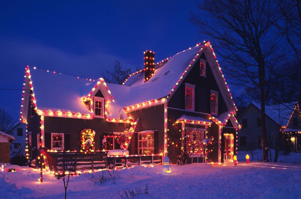 Home decorated for Christmas, Crapeau, Prince Edward Island, Canada