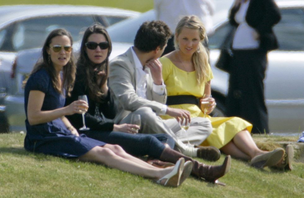 ASCOT, UNITED KINGDOM - MAY 10:  Pippa Middleton, Kate Middleton and Thomas van Straubenzee watch Prince William play in the Audi Polo Challenge charity polo match at Coworth Park Polo Club on May 10, 2009 in Ascot, England.  (Photo by Indigo/Getty Images)
