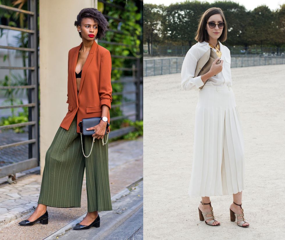 Guarda come si indossano i pantaloni culottes e scopri gli abbinamenti più alla moda per la primavera estate 2017.