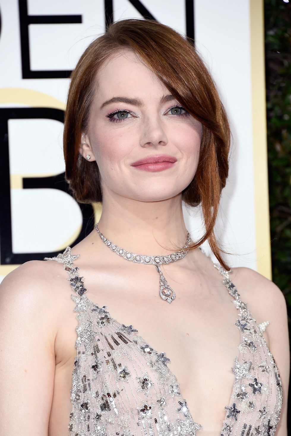 BEVERLY HILLS, CA - JANUARY 08:  Actress Emma Stone attends the 74th Annual Golden Globe Awards at The Beverly Hilton Hotel on January 8, 2017 in Beverly Hills, California.  (Photo by Frazer Harrison/Getty Images)