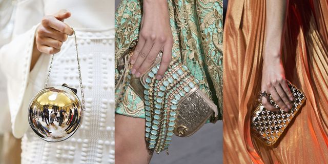 Guarda le borsette oro e le pochette più alla moda per la primavera estate 2017 da indossare per una cerimonia o un evento glam.