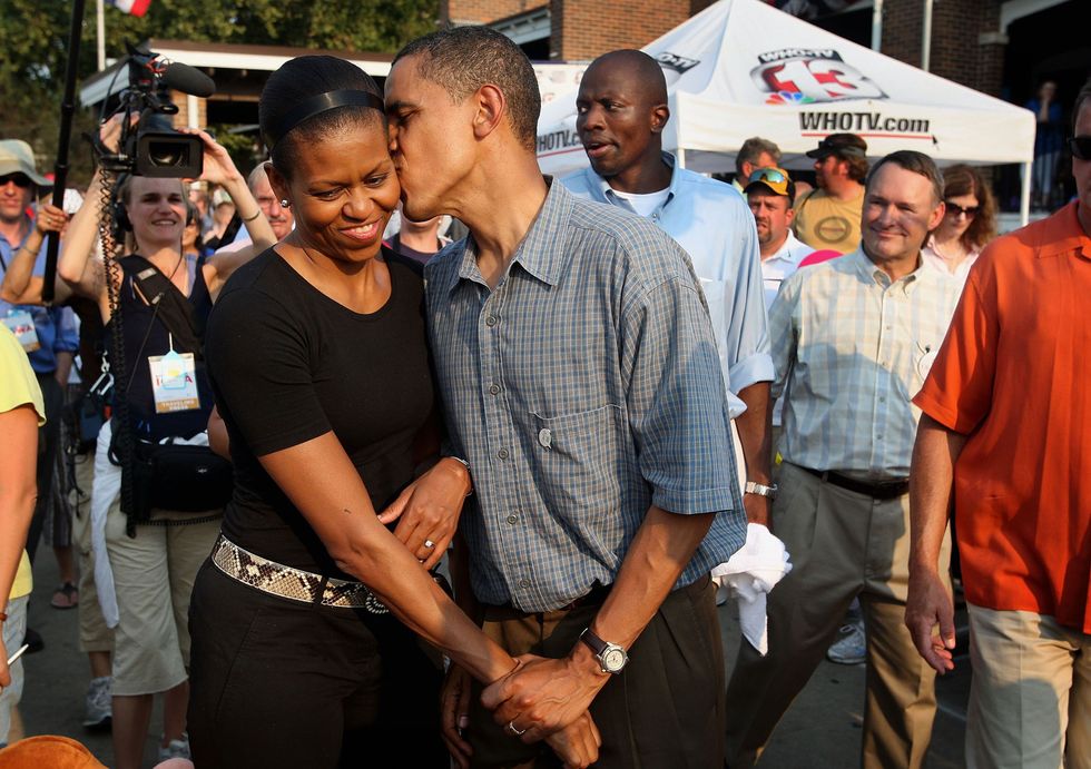 <p>Il senatore Barack Obama e Michelle a Des Moines, Iowa, 16 agosto 2007. <br></p>