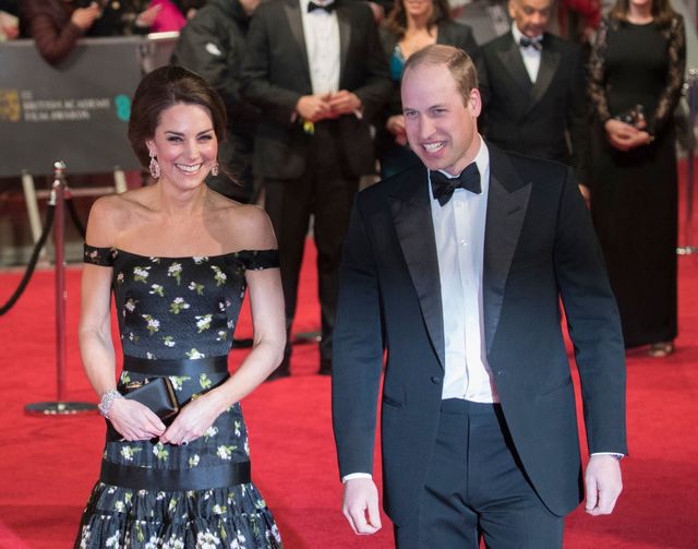 kate middleton principe william red carpet BAFTA 2017.