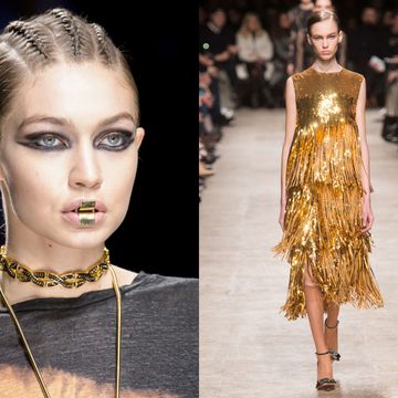 Dalle passerelle della Parigi Fashion Week risplendono solo vestiti eleganti oro, il vero lusso per le tue serate glam: abiti scintillanti, lucenti e riflettenti realizzati in tessuti dorati a 24 carati.