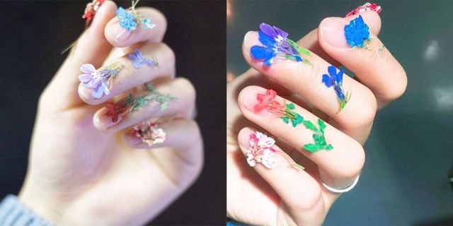 nail art fiori secchi instagram