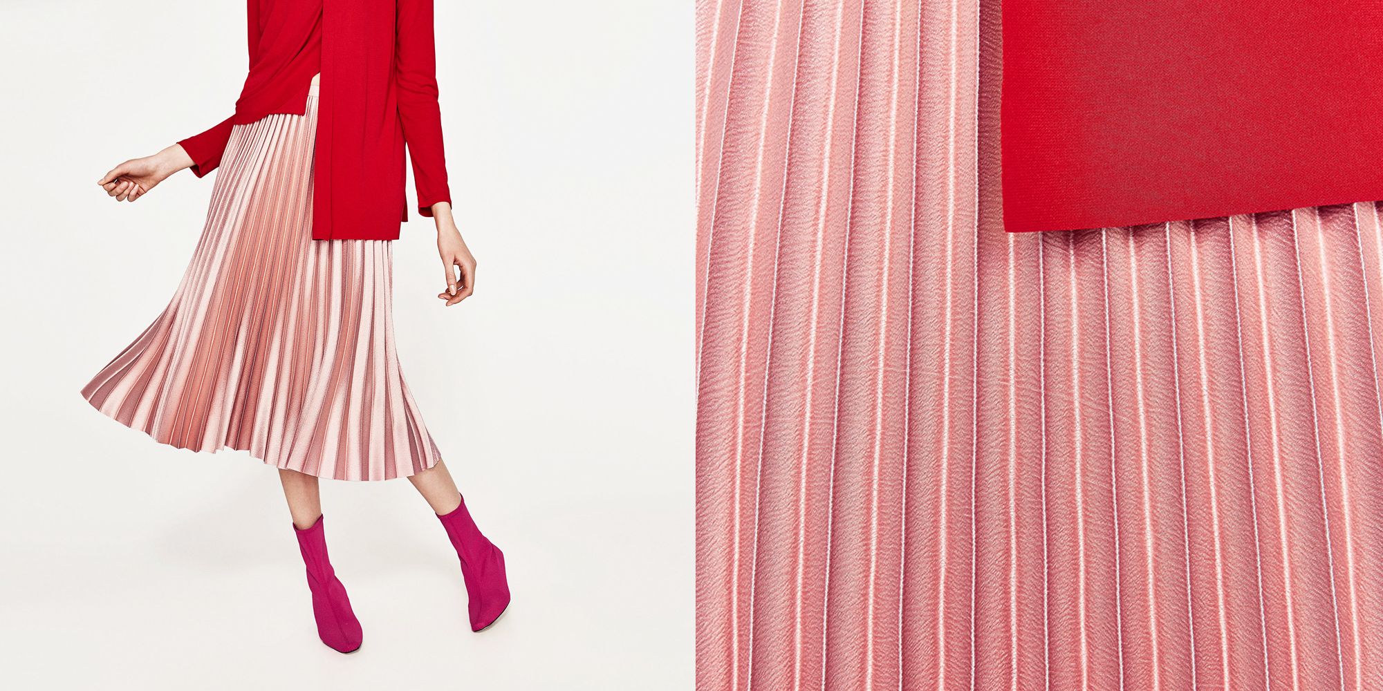 La gonna plissettata rosa di Zara è la nuova ossessione fashion