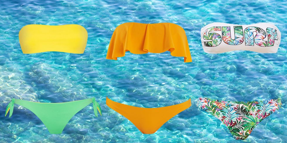 Aqua, Swimwear, Turquoise, Bikini, Yellow, Summer, Swimsuit bottom, Ocean, Fun, Swim brief, 