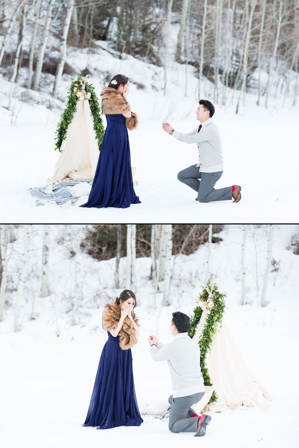 Photograph, Snow, White, Winter, Clothing, Shoulder, Dress, Formal wear, Fashion, Bride, 