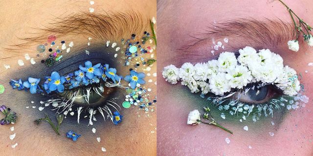 trucco occhi fiori veri instagram