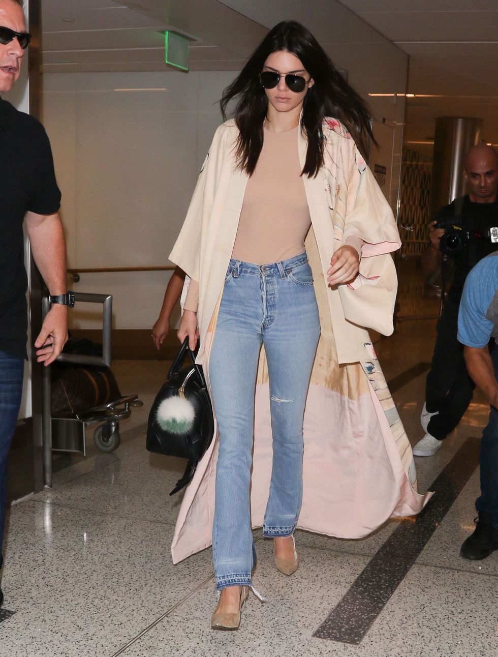LOS ANGELES, CA - OCTOBER 17: Kendall Jenner is seen at LAX on October 17, 2015 in Los Angeles, California.  (Photo by gotpap/Bauer-Griffin/GC Images)
