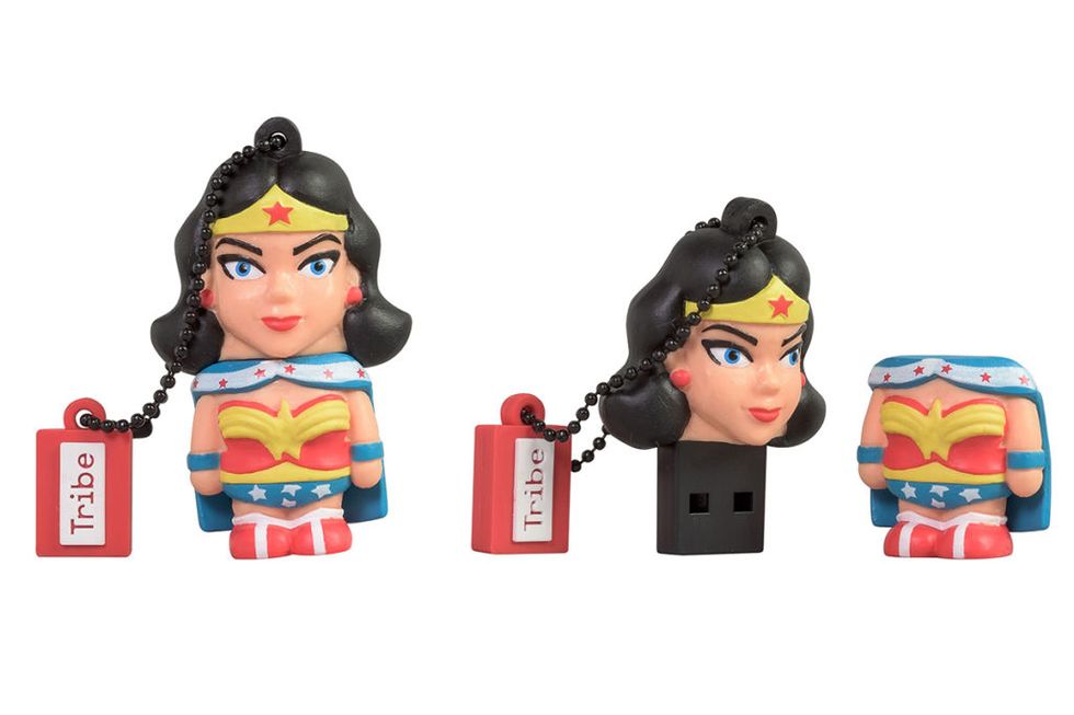 Toy, Figurine, Wonder Woman, Lego, Cartoon, Usb flash drive, Fictional character, Pez, Action figure, Technology, 