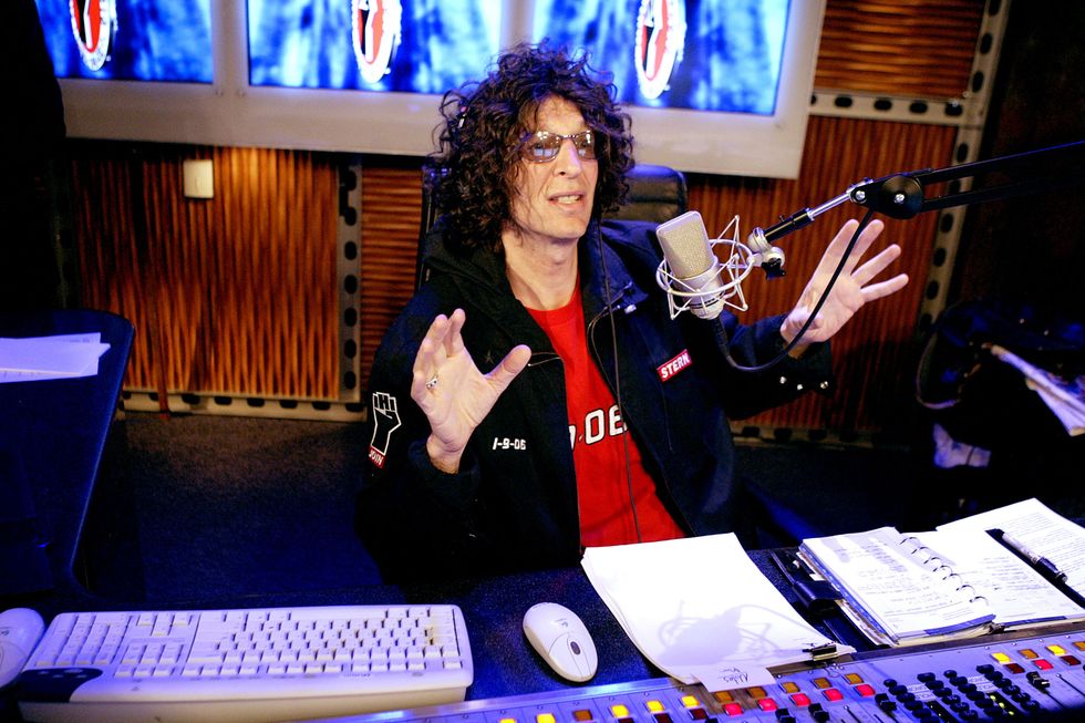 NEW YORK - JANUARY 9:  Radio talk show host Howard Stern debuts his show on Sirius Satellite Radio January 09, 2006 at the network's studios at Rockefeller Center in New York City.  (Photo by Getty Images)