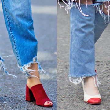 Azzeccare gli abbinamenti di scarpe con i jeans è un'arte, ma farlo con noi è un gioco da ragazze: ricordati di osservare la lunghezza della gamba, la forma e quanto l'orlo è sfilacciato e poi abbina tacchi e sandali bassi.