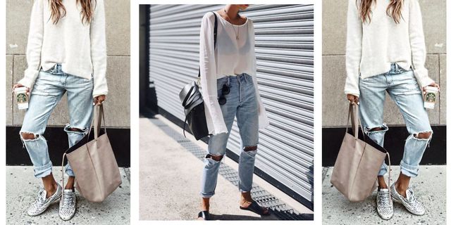 I jeans boyfriend strappati sono l'ultima tendenza in fatto di moda ecco come si indossano e a chi stanno bene e quali sono gli abbinamenti più glam per l'estate 2017.