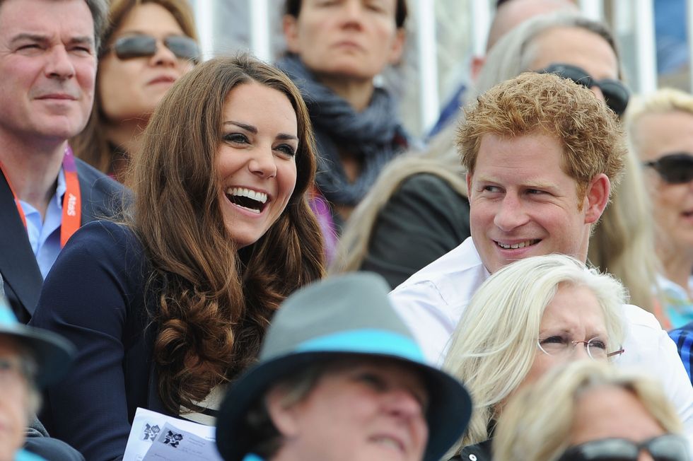 LONDON, ENGLAND - JULY 31:  Catherine, Duchess of Cambridge and Prince Harry look on during the Show Jumping Eventing Equestrian on Day 4 of the London 2012 Olympic Games at Greenwich Park on July 31, 2012 in London, England.  (Photo by Pascal Le Segretain/Getty Images)