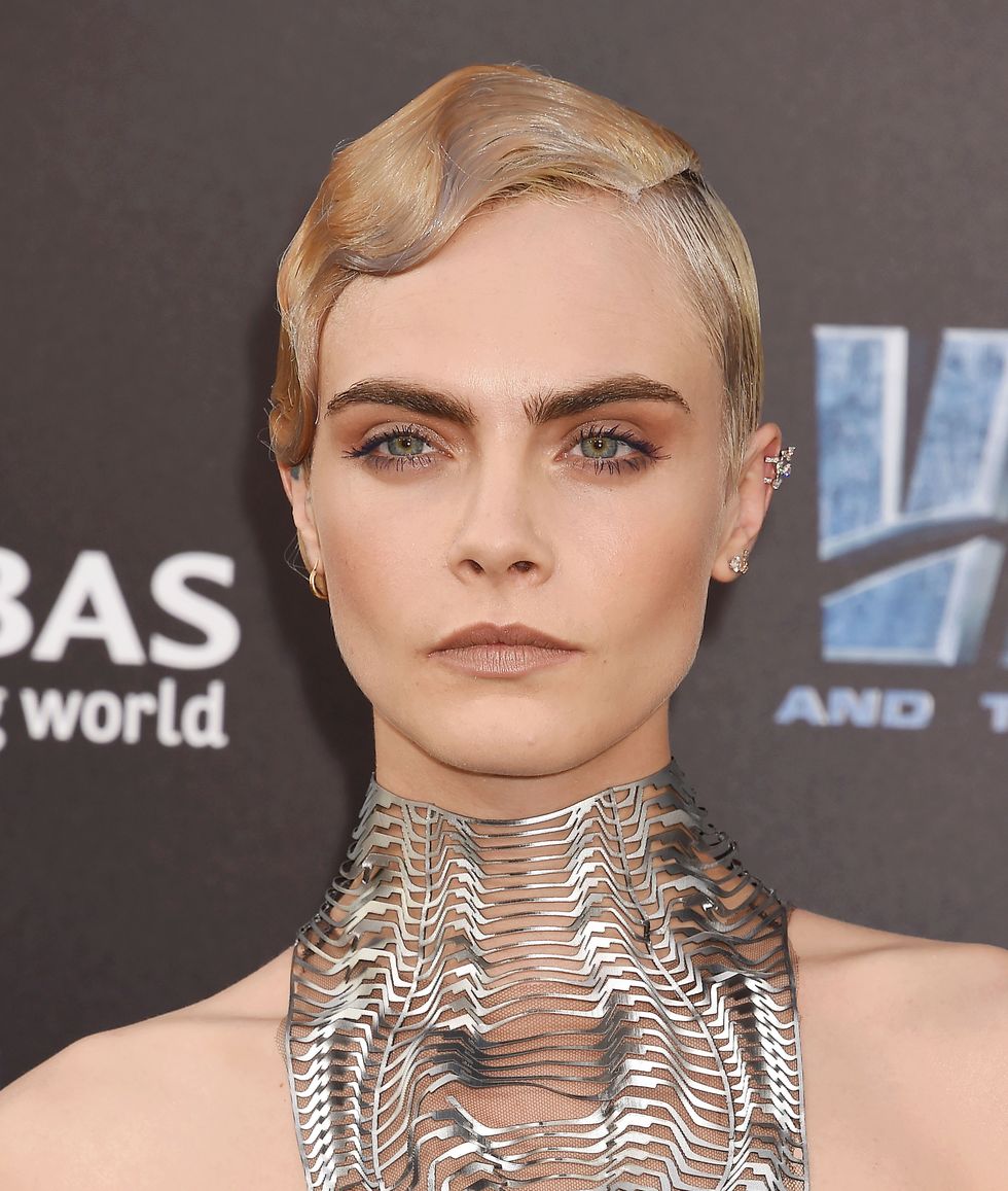 HOLLYWOOD, CA - JULY 17:  Actress/model Cara Delevingne arrives at the Premiere Of EuropaCorp And STX Entertainment's 'Valerian And The City Of A Thousand Planets' at TCL Chinese Theatre on July 17, 2017 in Hollywood, California. (Photo by Jeffrey Mayer/WireImage)