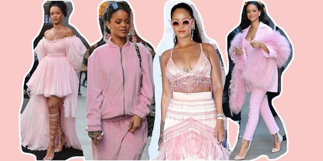 Rihanna outfit millennial pink