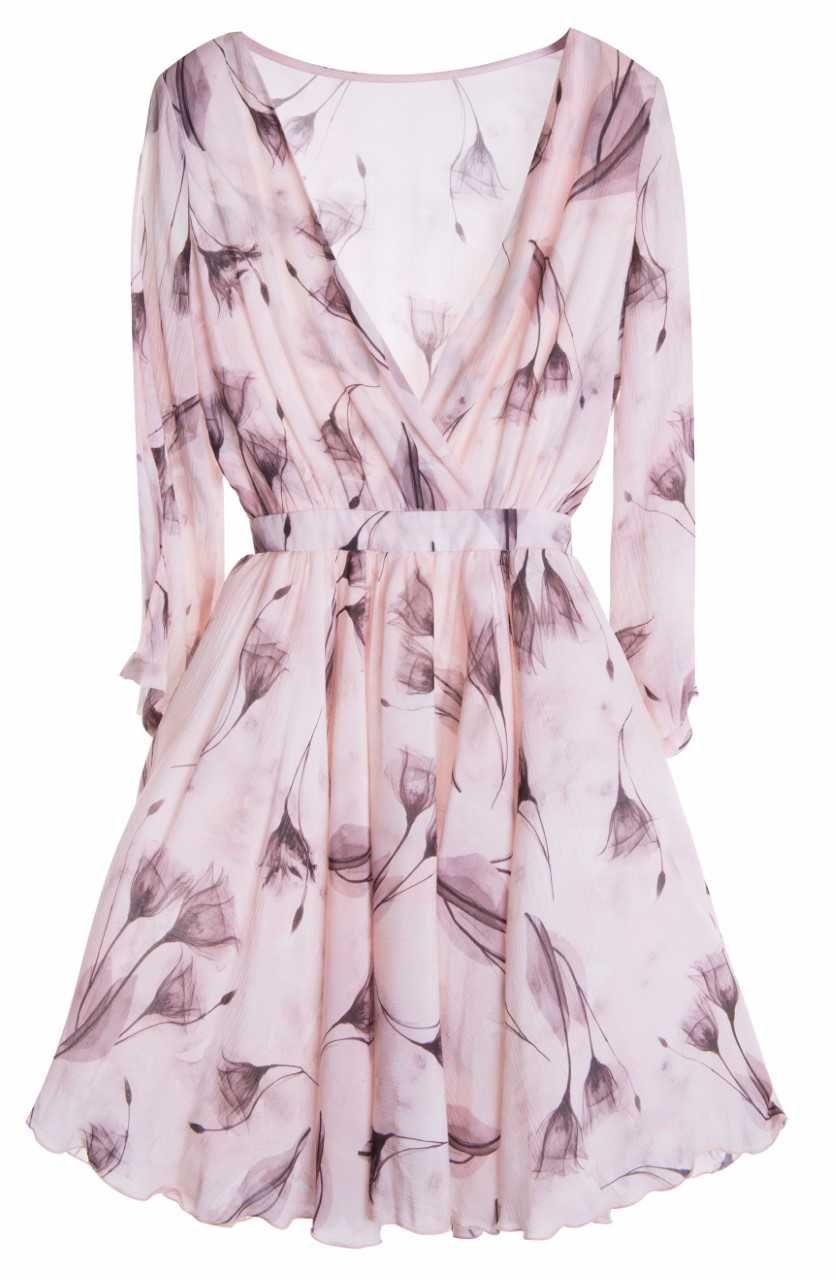 Clothing, Dress, Day dress, Sleeve, Pink, Neck, Outerwear, Cocktail dress, Ruffle, A-line, 