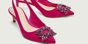 Shoe, Pink, Fashion accessory, Magenta, Natural material, Fashion, Maroon, Sandal, Basic pump, Dancing shoe, 