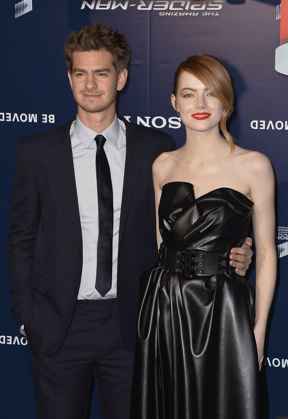 PARIS, FRANCE - APRIL 11:  Emma Stone and Andrew Garfield attend 'The Amazing Spider-Man 2' Paris Premiere at Le Grand Rex on April 11, 2014 in Paris, France.  (Photo by Pascal Le Segretain/WireImage)