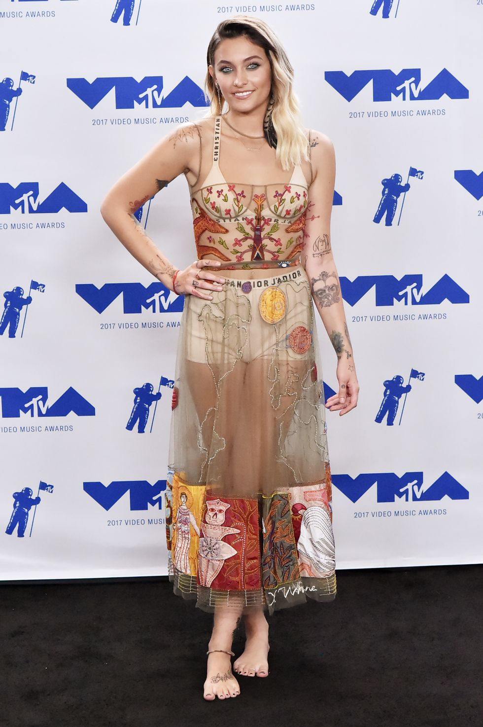 INGLEWOOD, CA - AUGUST 27:  Paris Jackson poses in the press room during the 2017 MTV Video Music Awards at The Forum on August 27, 2017 in Inglewood, California.  (Photo by David Crotty/Patrick McMullan via Getty Images)