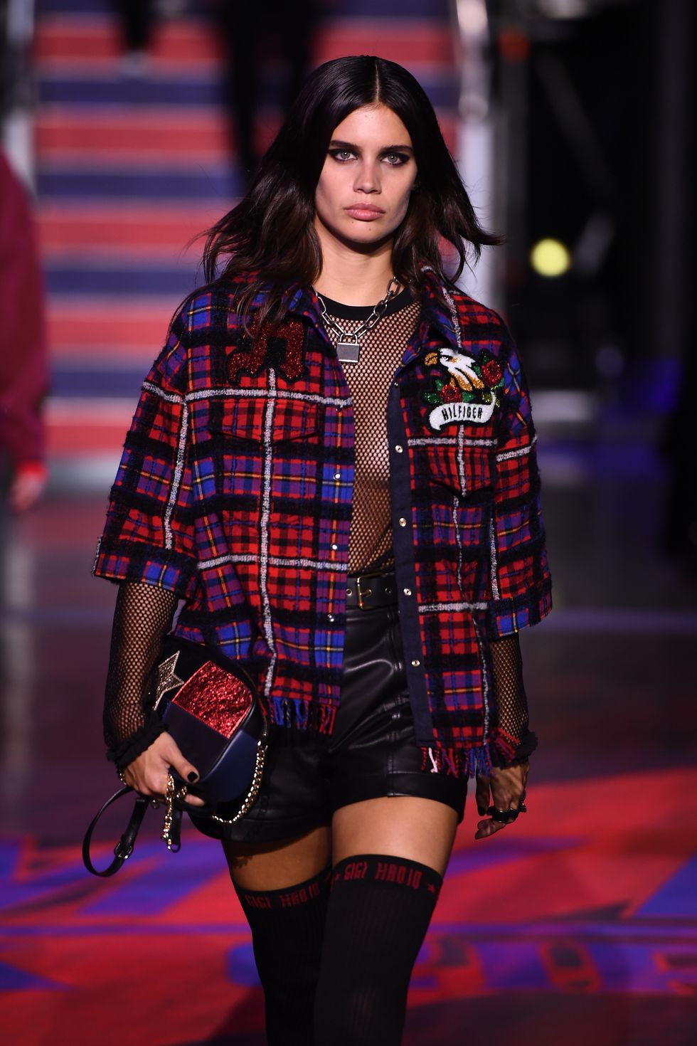 LONDON, ENGLAND - SEPTEMBER 19: Sara Sampaio walks the runway at the Tommy Hilfiger TOMMYNOW Fall 2017 Show during London Fashion Week September 2017 at the Roundhouse on September 19, 2017 in London, England.  (Photo by Ian Gavan/Getty Images for Tommy Hilfiger)