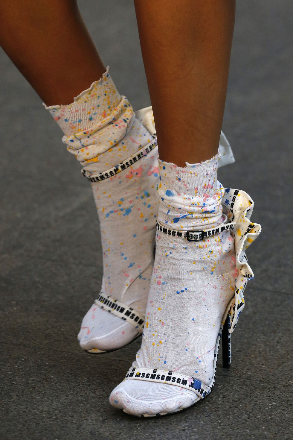 Shoe Detail at the MSGM show during Milan Fashion Week Spring/Summer 2018 on September 24, 2017 in Milan, Italy.