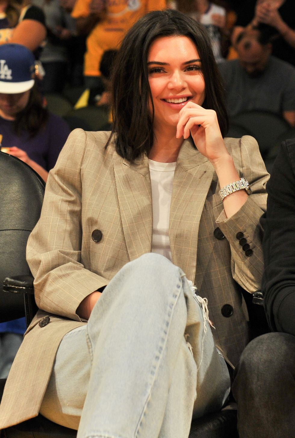Kendall Jenner spettatrice di una partita di basket