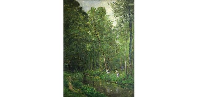 シャルル＝フランソワ・ドービニー《ヴァルモンドワの下草》1872年 油彩、キャンヴァス 125×89㎝ カミーユ・ピサロ美術館、ポントワーズ Pontoise, Musée Camille Pissarro